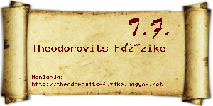 Theodorovits Füzike névjegykártya